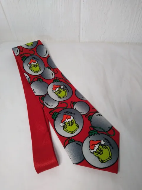 Dr. Seuss Grinch Novelty Print Christmas Ornaments Mens Neck Tie Ships FREE