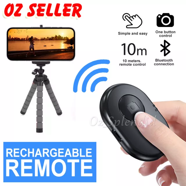 Wireless Bluetooth Rechargeable Remote Control Camera Shutter for Mobile Phones