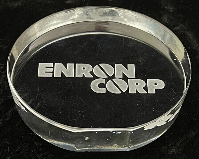 Enron Corp Logo Corporate Employee Glass Desk Award - Old Logo Enron Corp Logo Corporate Employee Glass Desk Award - Old Logo