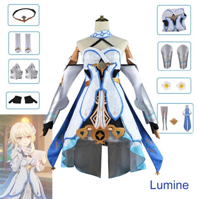 Game Genshinimpact Lumine Halloween Carnival Party Cosplay Costumes Dress Sock