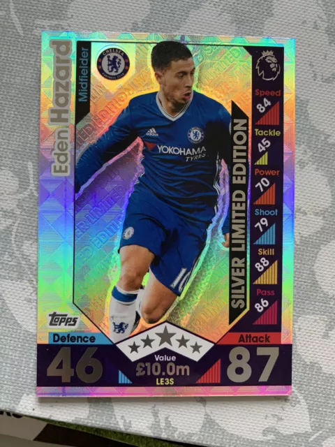 Match Attax Extra 2016/17 16/17 Eden Hazard Silver Limited Edition