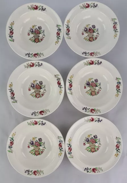 6 x Copeland Spode Small Bowls #2639 Avondale Type Pattern (no trim)