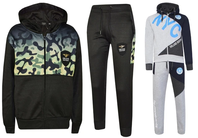 Ragazzi Bambini NYC Tuta Mimetico SPORTS da Jogging & Felpa Set Età 2-13