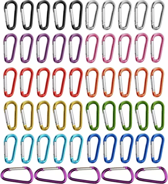 55 Stück Karabiner Klein Mini Karabinerhaken Aluminium Feder Link Schlüsselkette