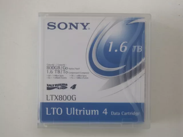 Sony LTO-4/Ultrium-4 Data Tape/Cartridge 800GB/1.6TB LTX800G BARCODED NEW