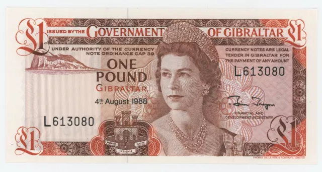 Gibraltar 1 Pound 4-8-1988 Pick 20.e UNC Uncirculated Banknote