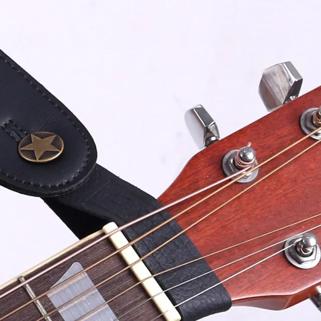 Acoustic Electric Guitar Neck Strap Leather-Head Belt Lock Headstock Accessorys