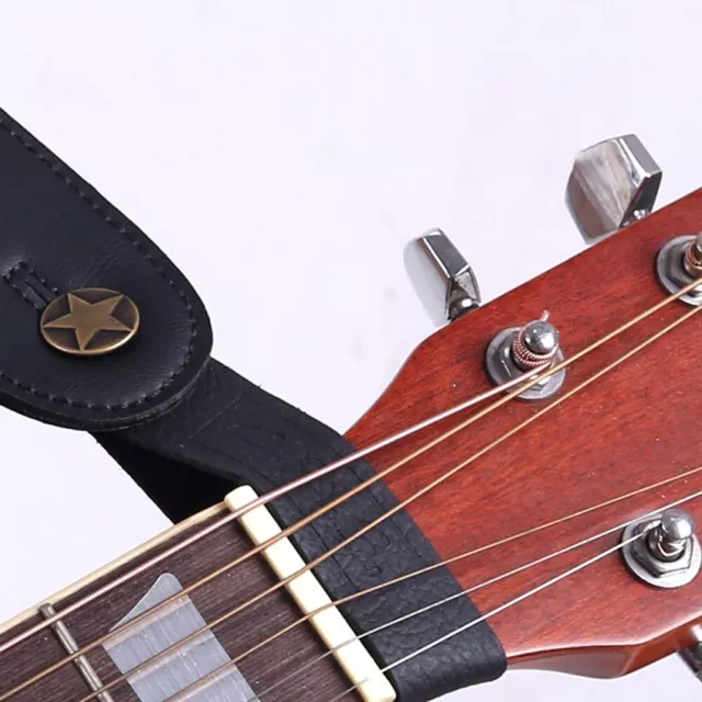 Acoustic Electric Guitar Neck Strap Leather-Head Belt Lock Headstock Accessorys