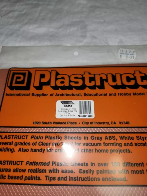 Plastruct Scalloped Edge Tile 2 Pcs. Sheets 91650 HO Scale NIP 7" x 11.75" 2