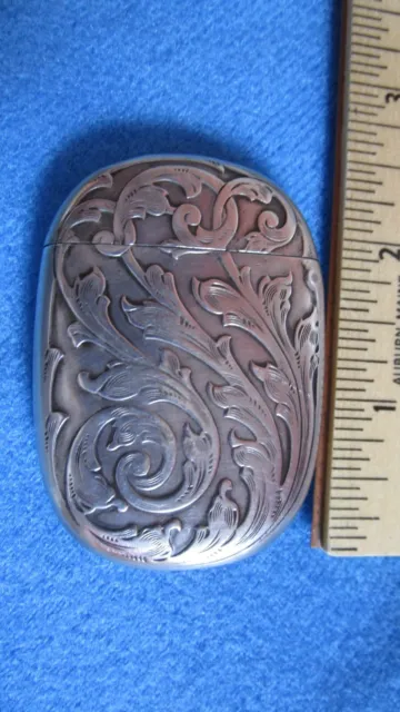 Antique Sterling Mkd. Match Safe, With Griffins Very Ornate