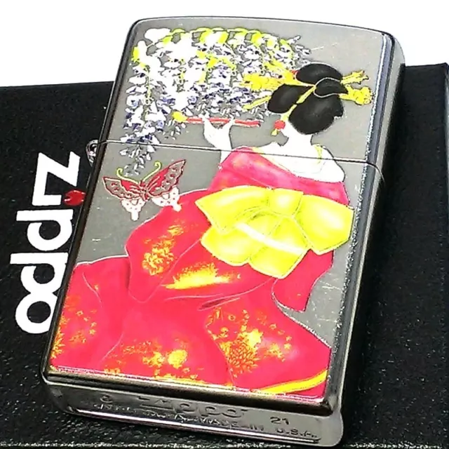 Zippo Oil Lighter Japanese Pattern Geisha Maiko Kyoto Full Color Print Japan New
