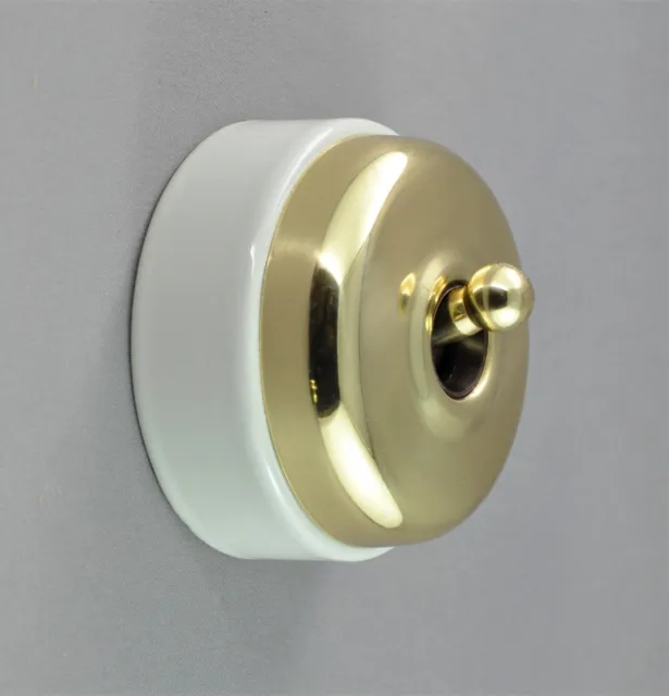 SWITCH-BRASS+ WHITE PORCELAIN-CLASSIC 30 SERIES-Victorian style light-china base