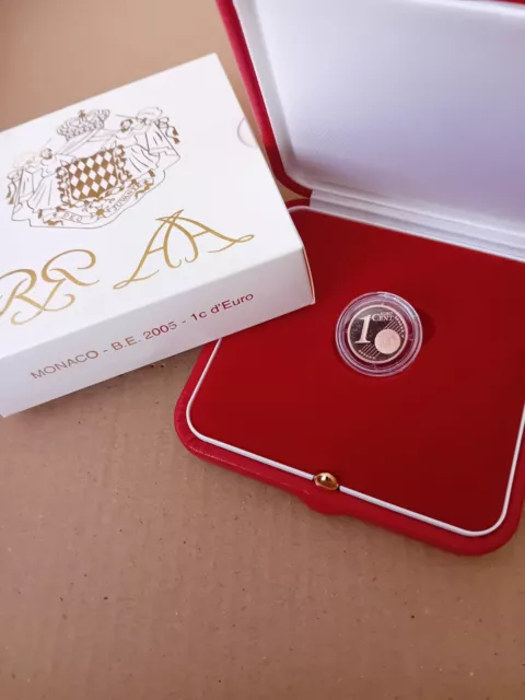 1 Cent Monaco 2005 PP im Etui Regierungsgeschenk Auflage so nur 350 Stück !!!!!