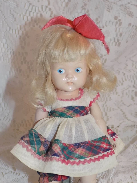 Vintage Vogue Ginny Doll Painted Eyes Strung Original Dress
