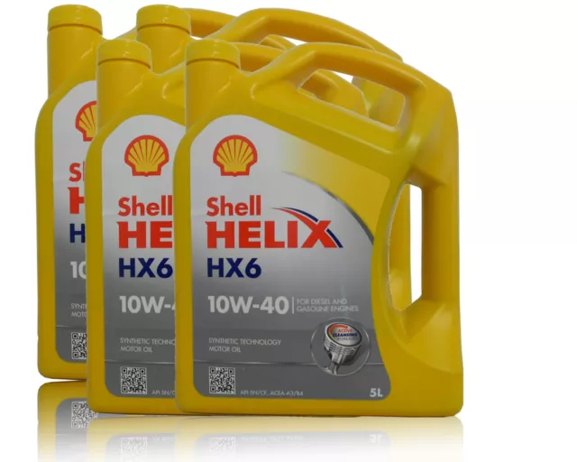 Shell Helix HX6 10W- 40,10W40  3x5 Liter Motorenöl, MB 229.3, VW 505 00