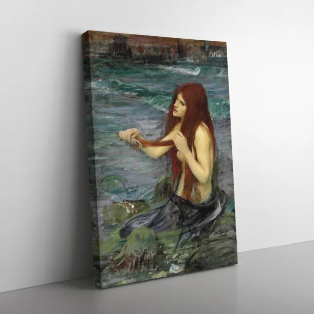 A Mermaid Vol.2 By John William Waterhouse Canvas Wall Art Print Framed Picture