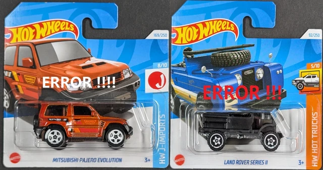 2X ERROR HOT Wheels # Mitsubishi Pajero # 169/250 No STH # Land Rover ...