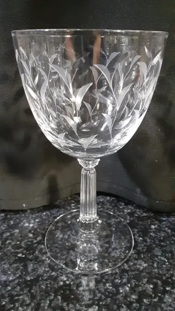 Fostoria Crystal Water Goblets Wine Glasses Sprite Pattern  Set of four