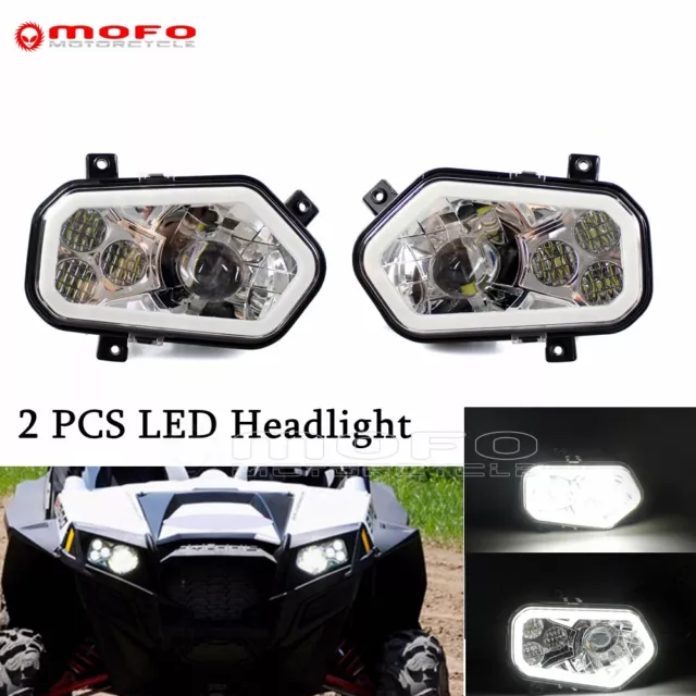 LED Headlight Head Lamp For Polaris RZR XP XP4 RZR900 RZR800 Ranger Sportsman