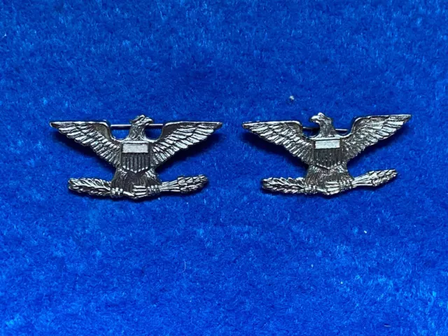 Nice WWII US Army Colonel Rank Insignia Matched Set - H&H -Imperial Hallmark- PB