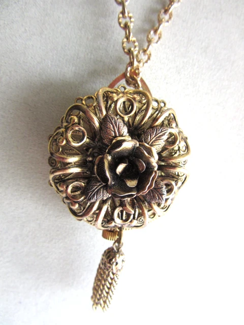 VTG WOLDMAN NECKLACE Pendant Watch Silver Tone Swiss Made  display picture 1