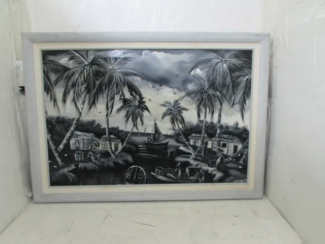 Superb Highly Impressive Oil Painting On Canvas by Jean Jacques, Caribbean Art
