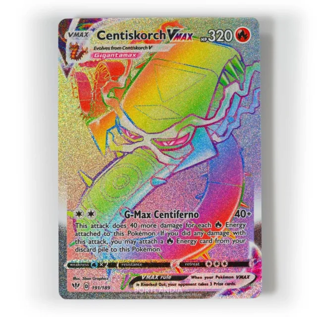 Pokemon TCG SS Darkness Ablaze 034/189 Centiskorch VMAX Holographic Rare  Card