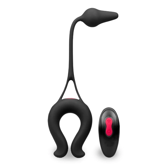 Anneau vibrant avec plug anal Lucifer