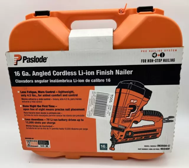 Paslode 16GA Angled Cordless Lith-Ion Finish Nailer IM250A-Li BRAND NEW 902400