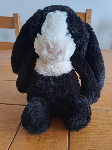 JELLYCAT MEDIUM BLACK and White Bashful Dutch Bunny Rabbit Rare