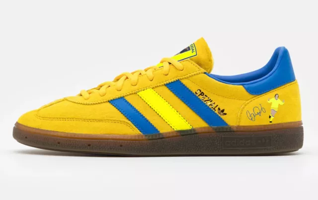 Leeds United FC Gary Speed Adidas Custom yellow / blue trainers Sizes 7 - 12