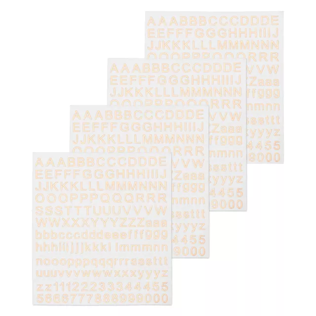 4 Blätter Alphabet Buchstaben Nummer Harz Aufkleber 3D Klein A bis Z 1 bis 9