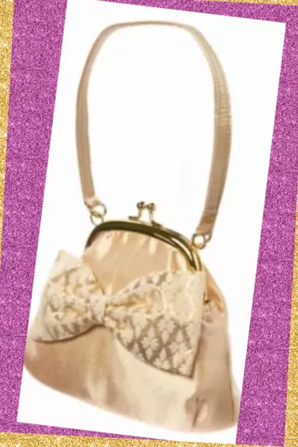 NWT Girls Gymboree “SAVANNA PARTY” Gold SATIN Fabric Metallic Holiday PURSE Bag