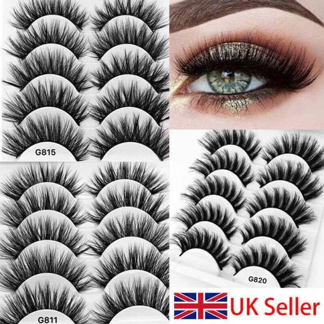 5 Pairs Long False Eyelashes Thick Natural Fake Eye Lashes Set Mink Makeup