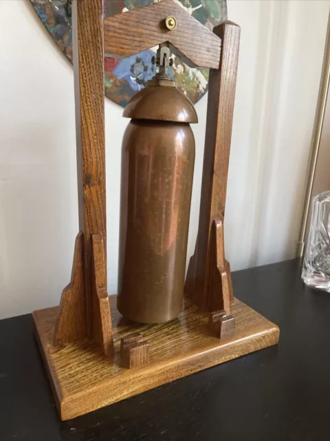 Antique Arts And Crafts Copper Gong Dinner Bell Oxygen Tank Trench Art?