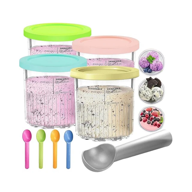 4 Contenitori Per Gelato Ninja Creami Deluxe (NC501/NC500) Con Coperchi - 24oz, Lavabili In Lavastoviglie - 2