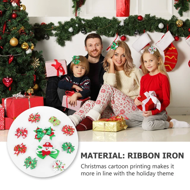 20 Pcs Stoff Band Beugt Barrettes Urlaub Haar Bögen Weihnachten Stirnbänder 11