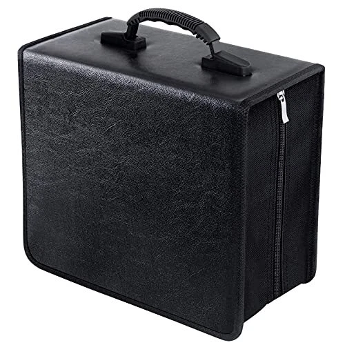 CD/DVD Binder, CD DVD Case Holder Binder 400 Capacity White binder PU Black