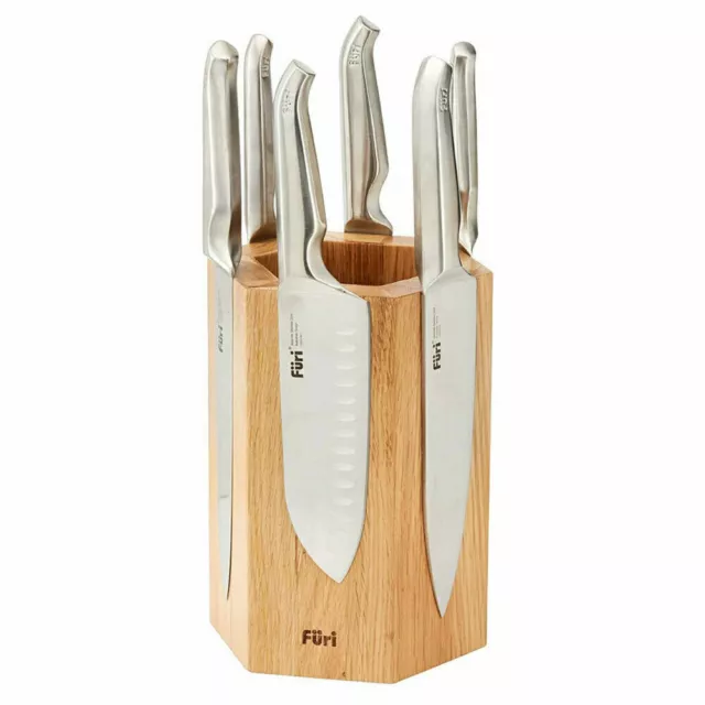 Furi Pro Magnetic Hexagonal 7 Piece Knife Block Set - 7pc