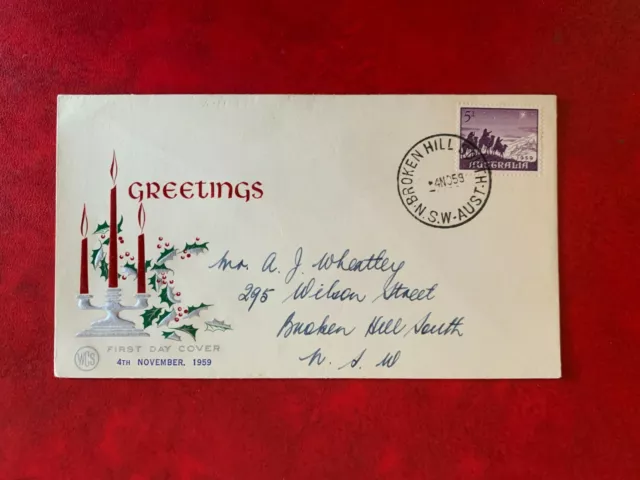 Australia 1959 Fdc Wcs Christmas Greetings Magi Wise Men Bethlehem Star