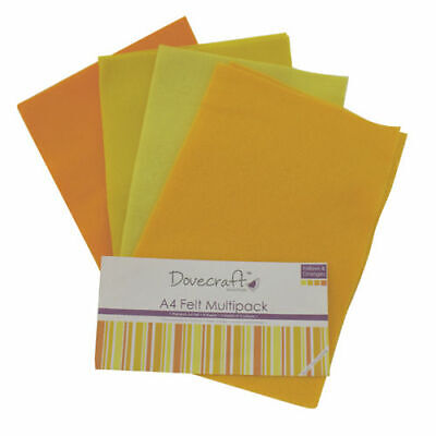 Paquete múltiple de fieltro Dovecraft A4 - amarillo