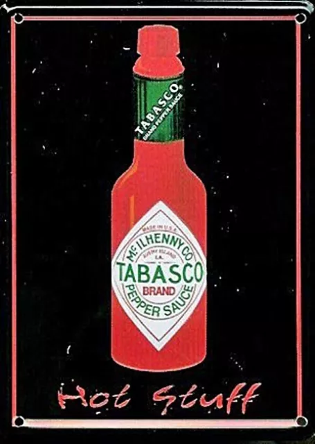 Tabasco Sauce Bottle metal postcard / mini sign  110mm x 80mm (hi)