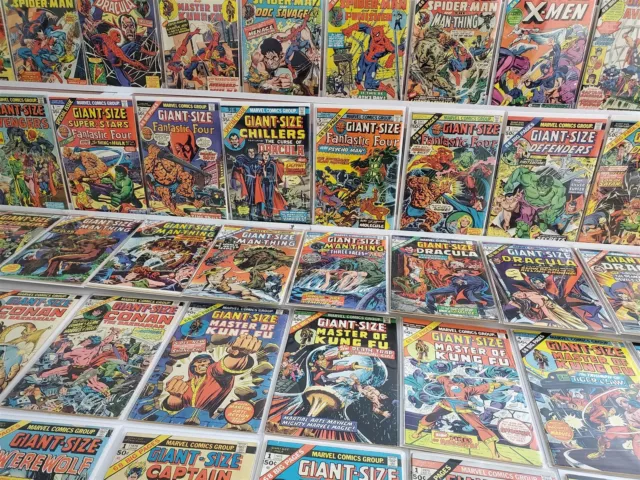 50 Marvel Bronze GIANT-SIZE Comic Lot Chillers 1 X-Men 2 Spider-Man 4 Avengers