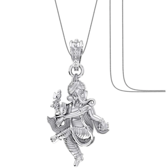 Indisch Traditionell Sterlingsilber 92.5% Purity God Ganesha Anhänger Kette