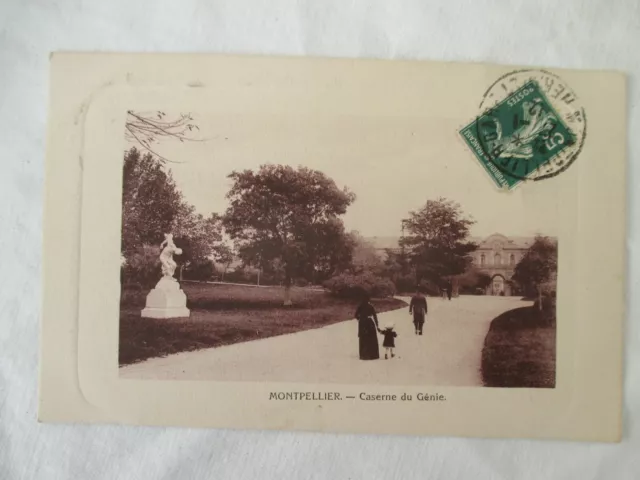 Cpa  34 Montpellier Caserne Du Genie Carte Postale Ancienne 1912