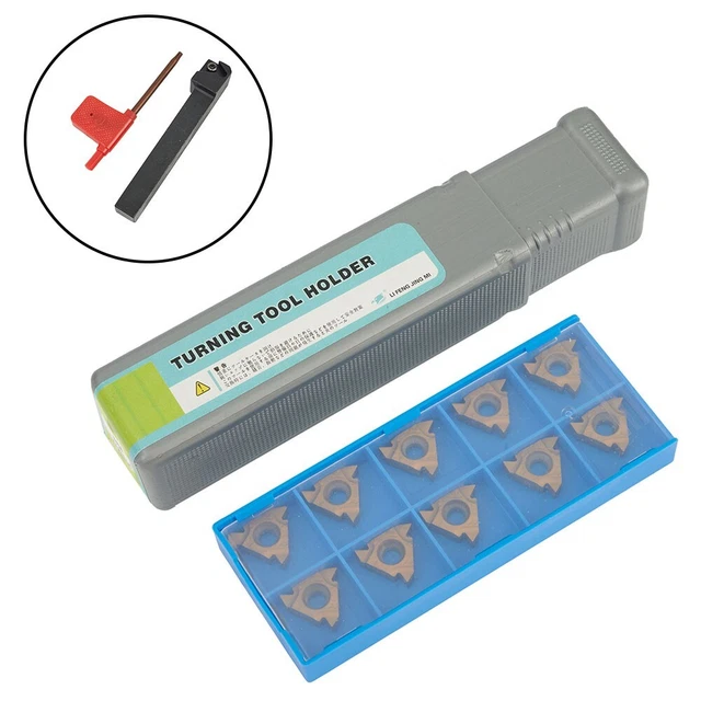 10x 16ER AG60 Threading Inserts +SER1212H16 12mm Lathe CNC Cutting Tool Holder