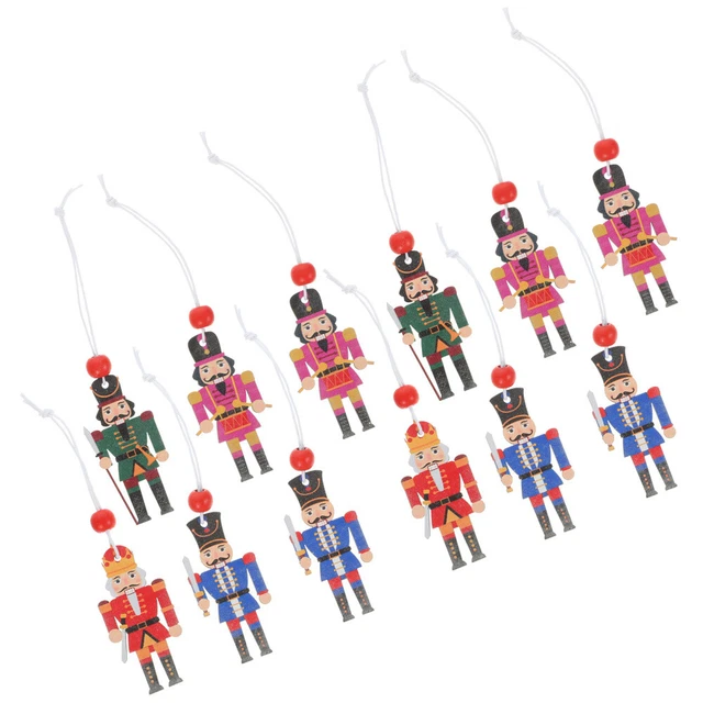 12 Pcs Working Nutcracker Christmas Puppet Figure Mini Child Accessories