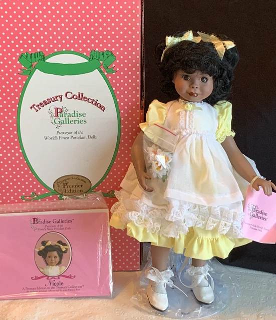 VTG Paradise Galleries Treasury Porcelain Doll NICOLE 13" African American w/Box