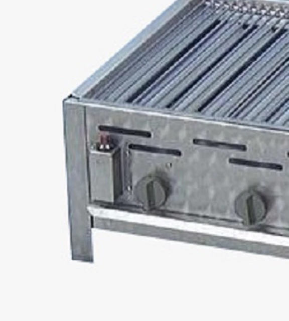 Gastrobräter Edelstahl Gasgrill 6 flammig Gastrogrill  mit Rost 114 x 53 x 27 cm 2