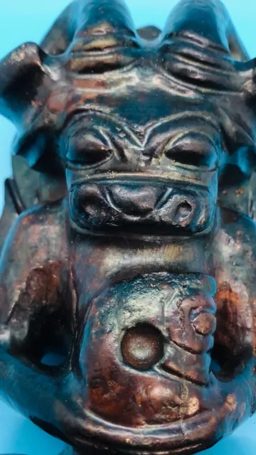 Sun God Holding Dragon-Fetus Magnetite Statue Feng Shui VIDEO
